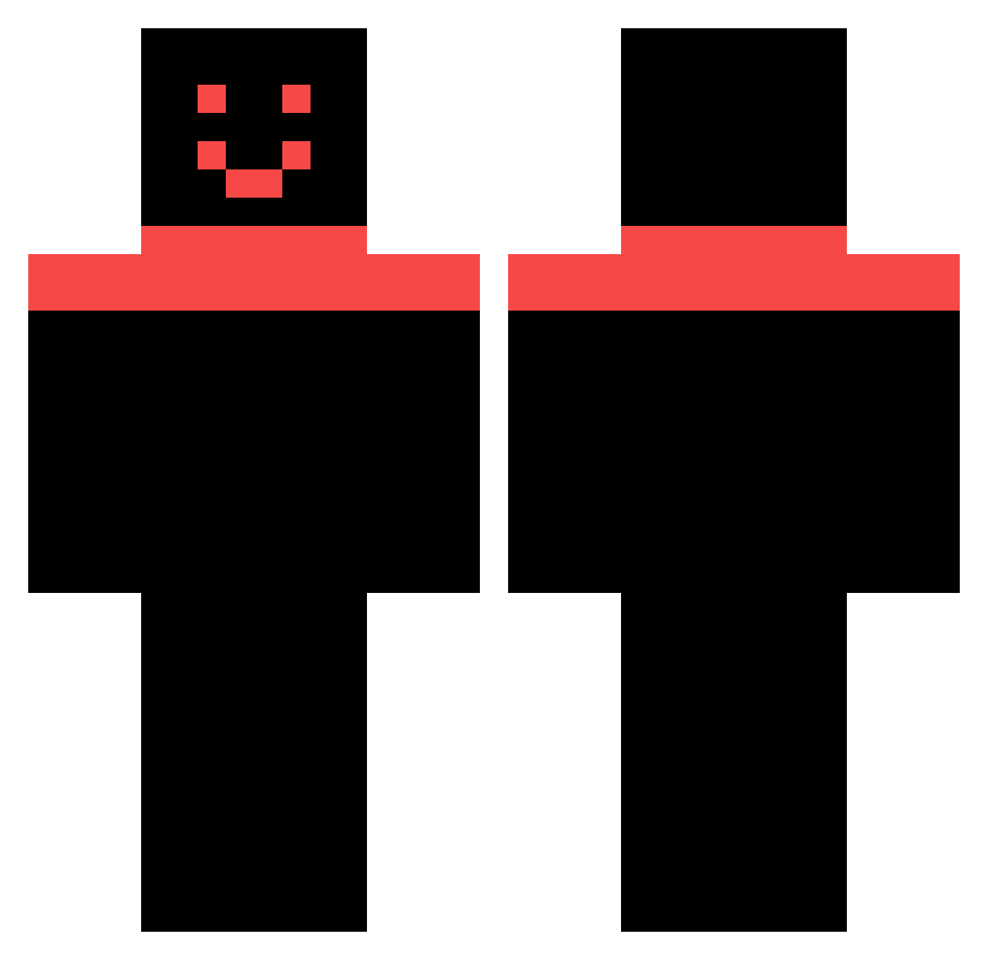 xYCEEx Minecraft skin, front and back view