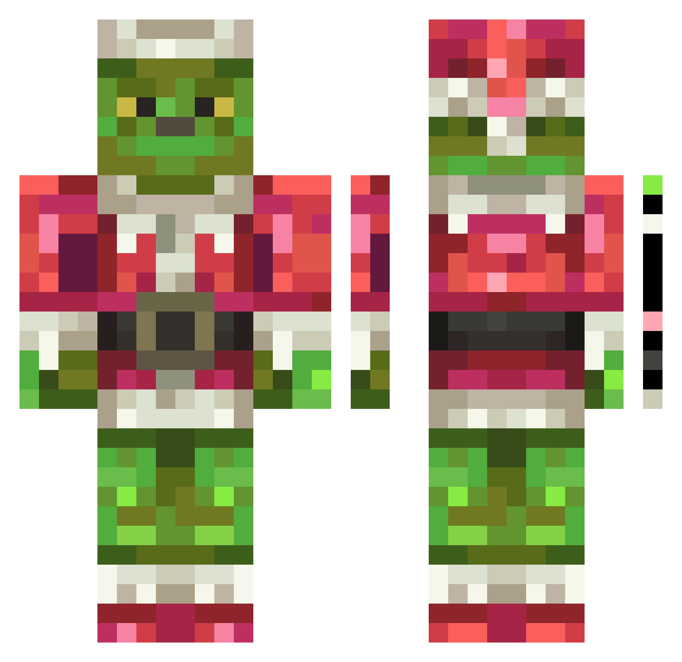 jrmdrgee Minecraft skin, front and back view