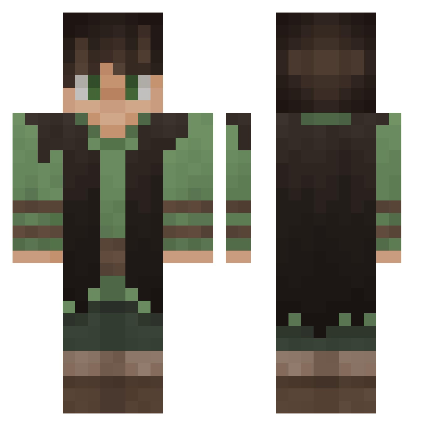 Turing5 Minecraft skin, front and back view