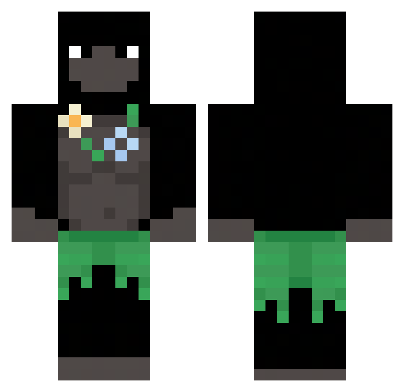 NevaEvo Minecraft skin, front and back view