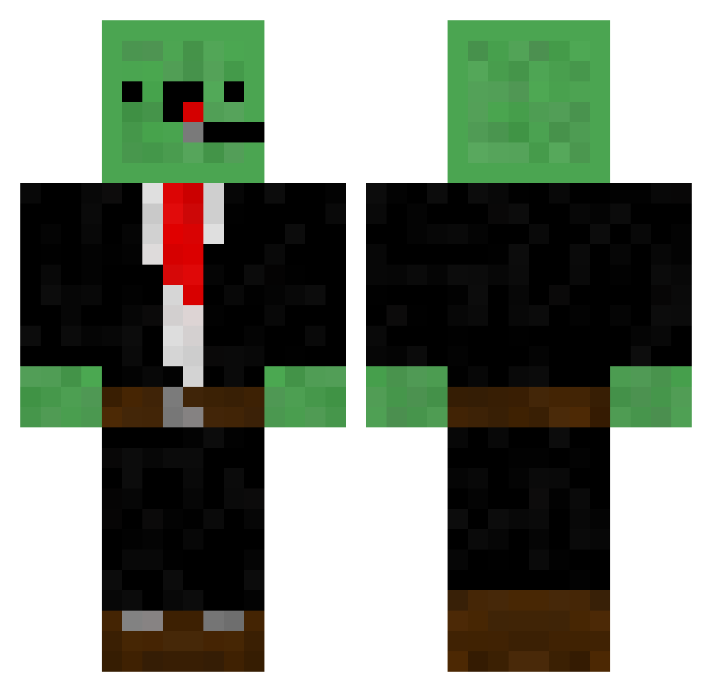 Shoki_Kun Minecraft skin, front and back view