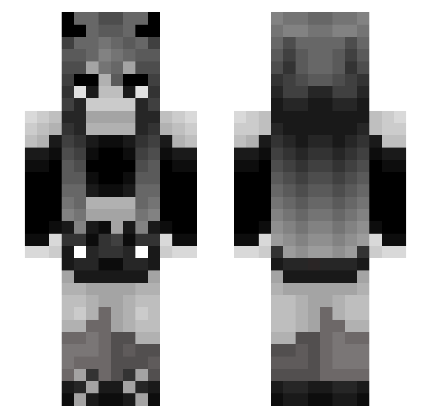 Qbal777 Minecraft skin, front and back view