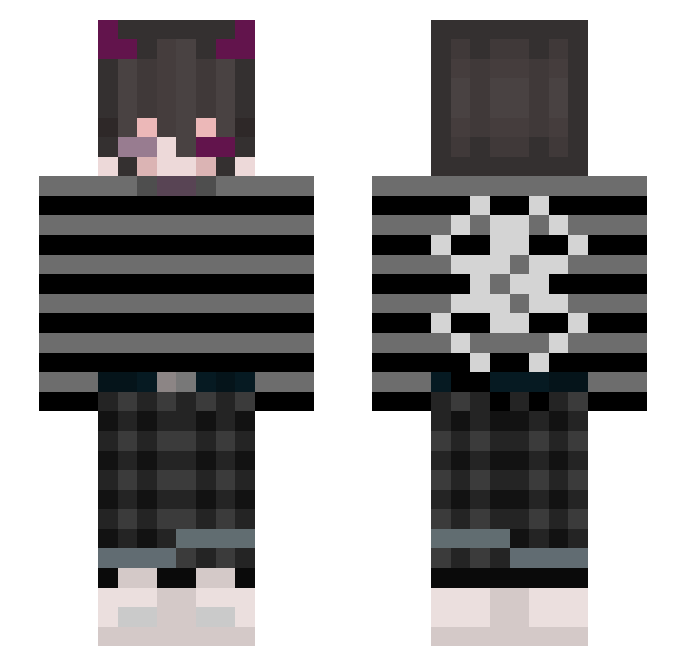 RequieMxGoD Minecraft skin, front and back view