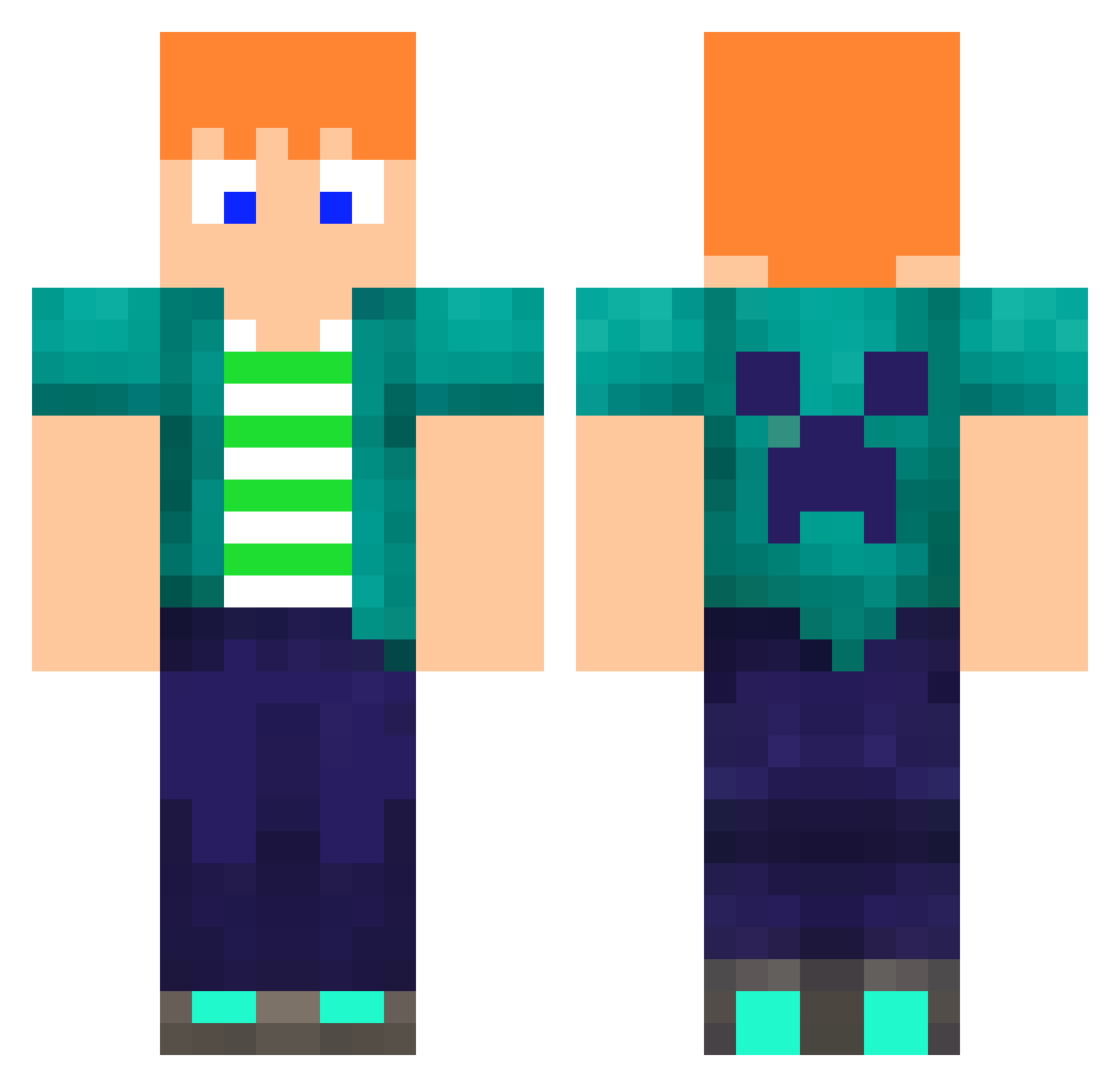 psicologicas Minecraft skin, front and back view