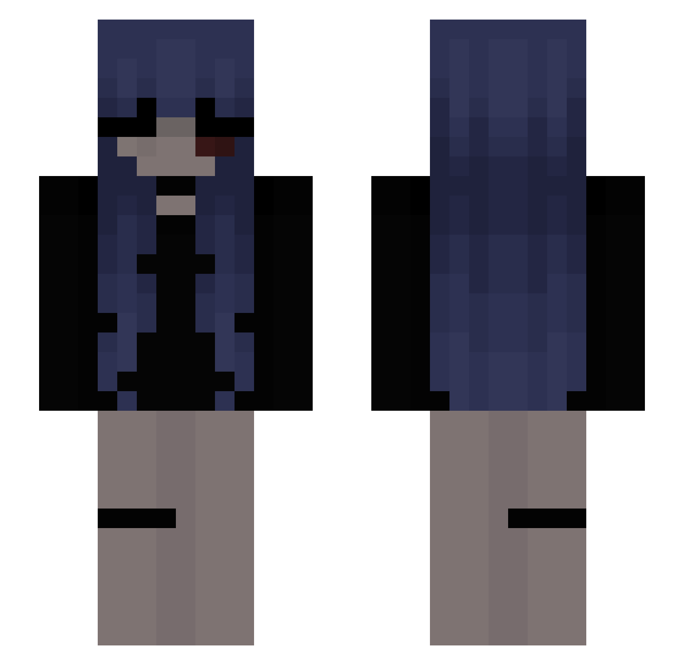 Wiktowka Minecraft skin, front and back view