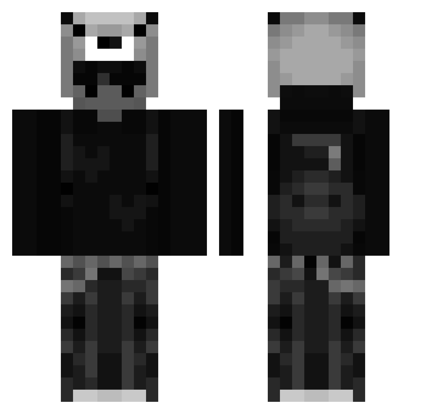 Pakotin Minecraft skin, front and back view