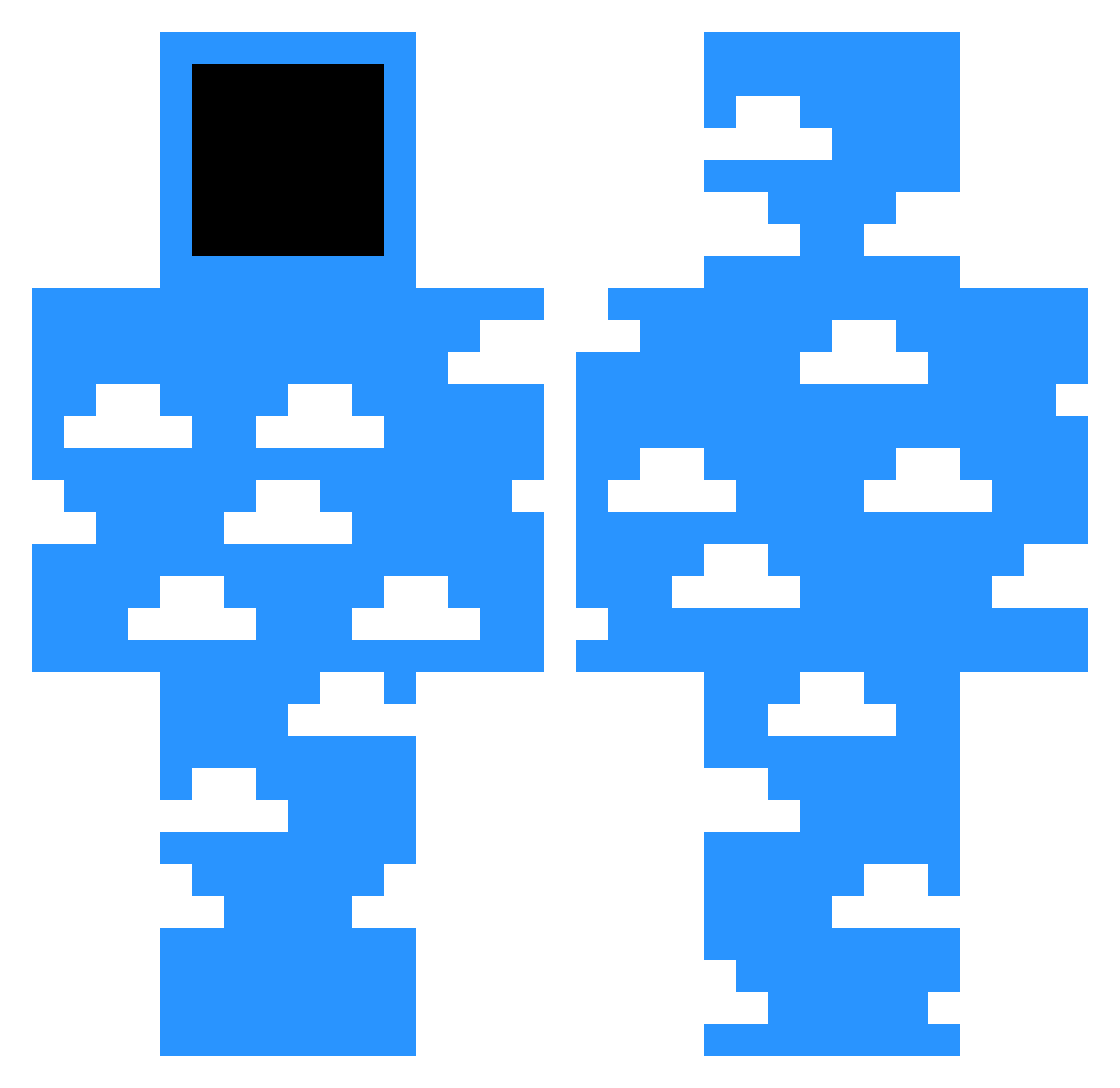 YaoiGgem Minecraft skin, front and back view