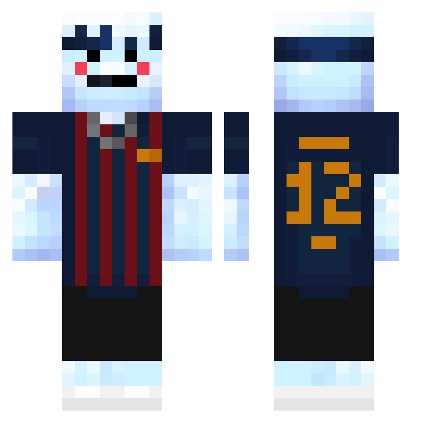 bast1gk Minecraft skin, front and back view