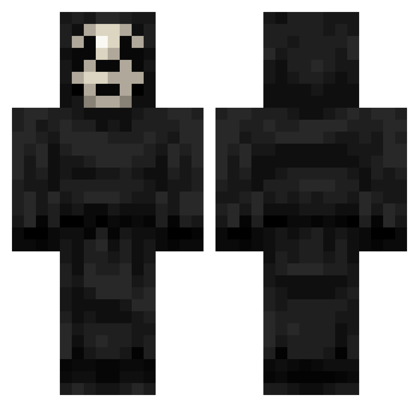 CodeA1pha Minecraft skin, front and back view