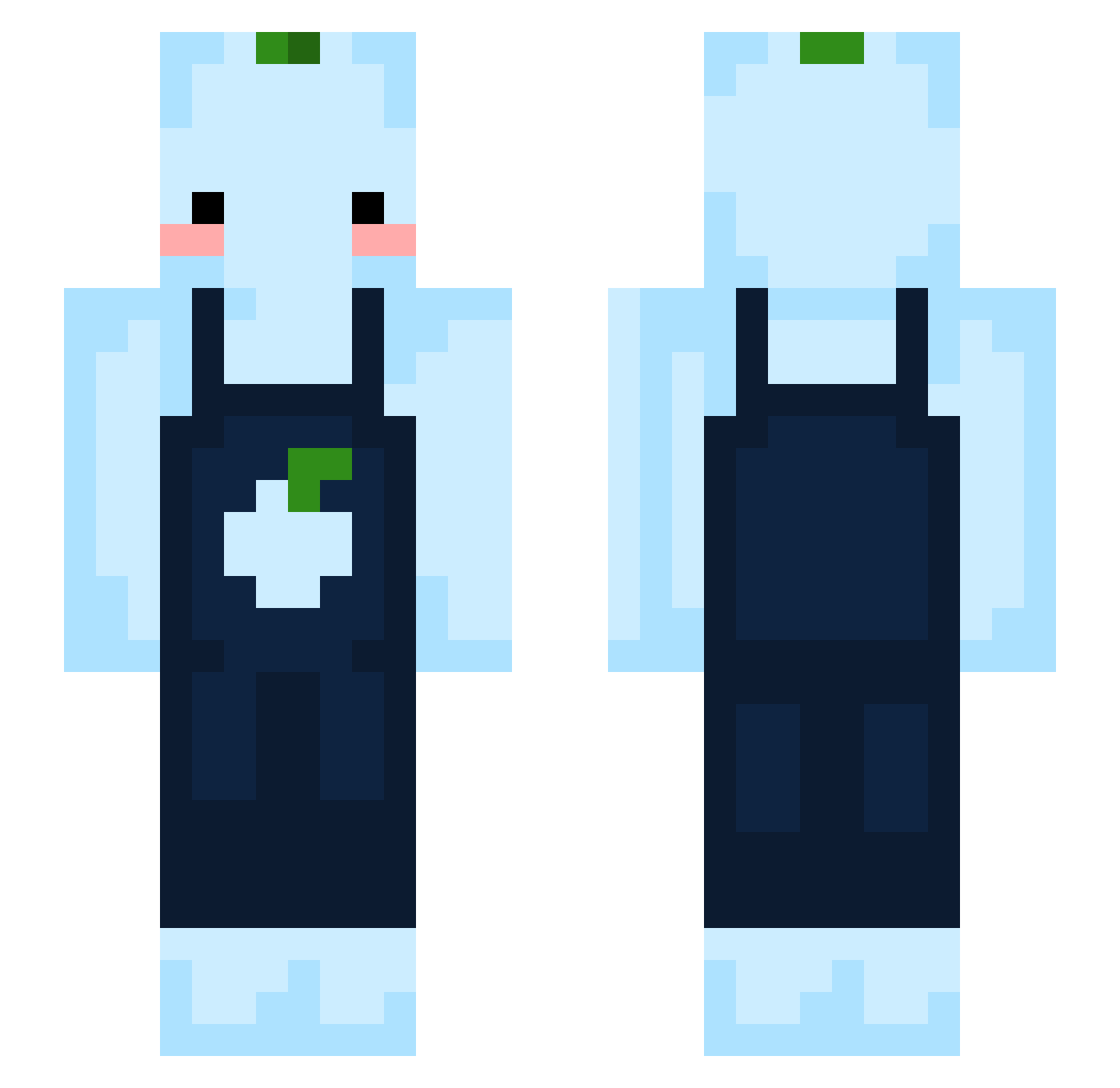 183cm95kg18cm Minecraft skin, front and back view