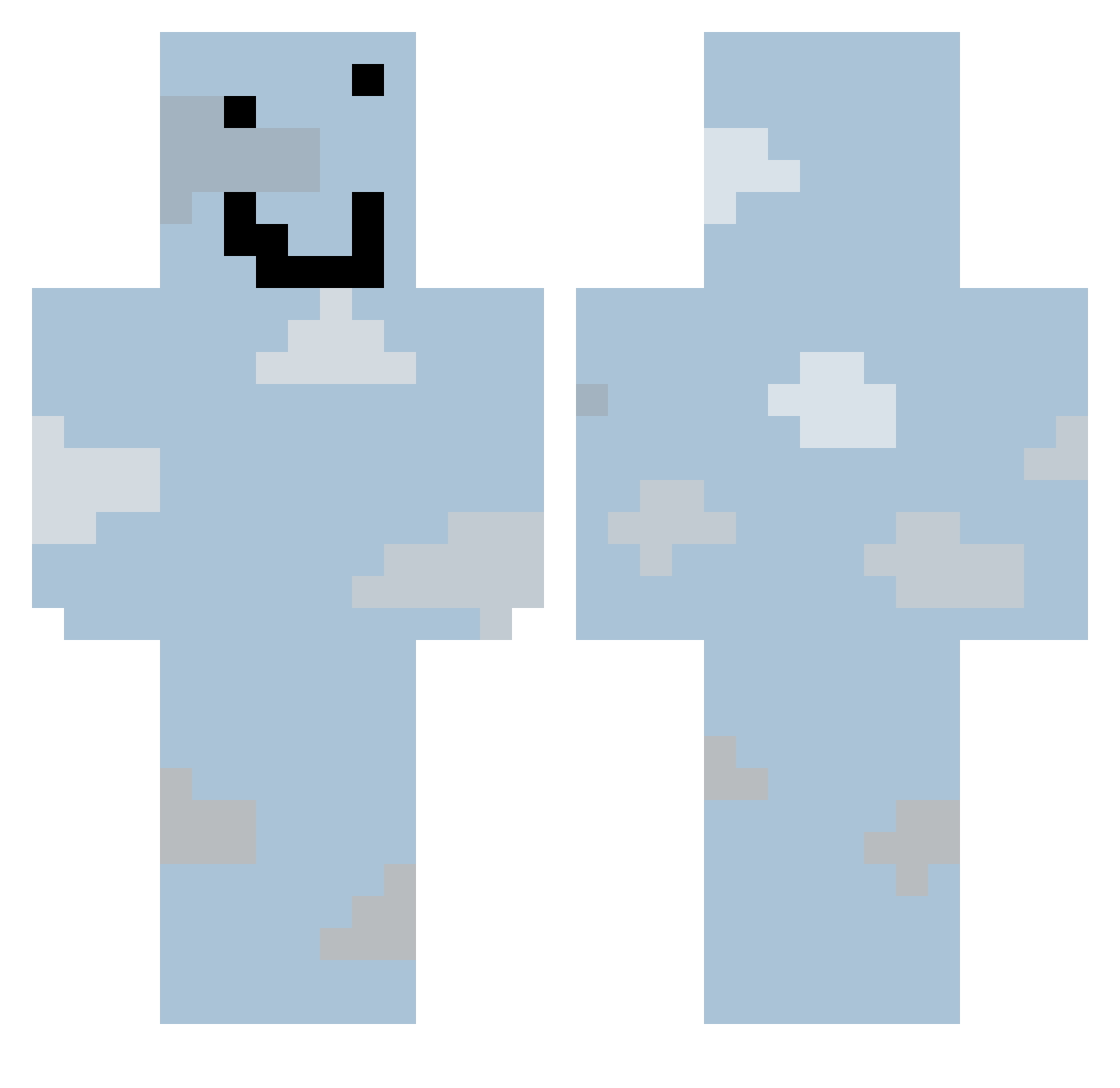 zeeqyy Minecraft skin, front and back view