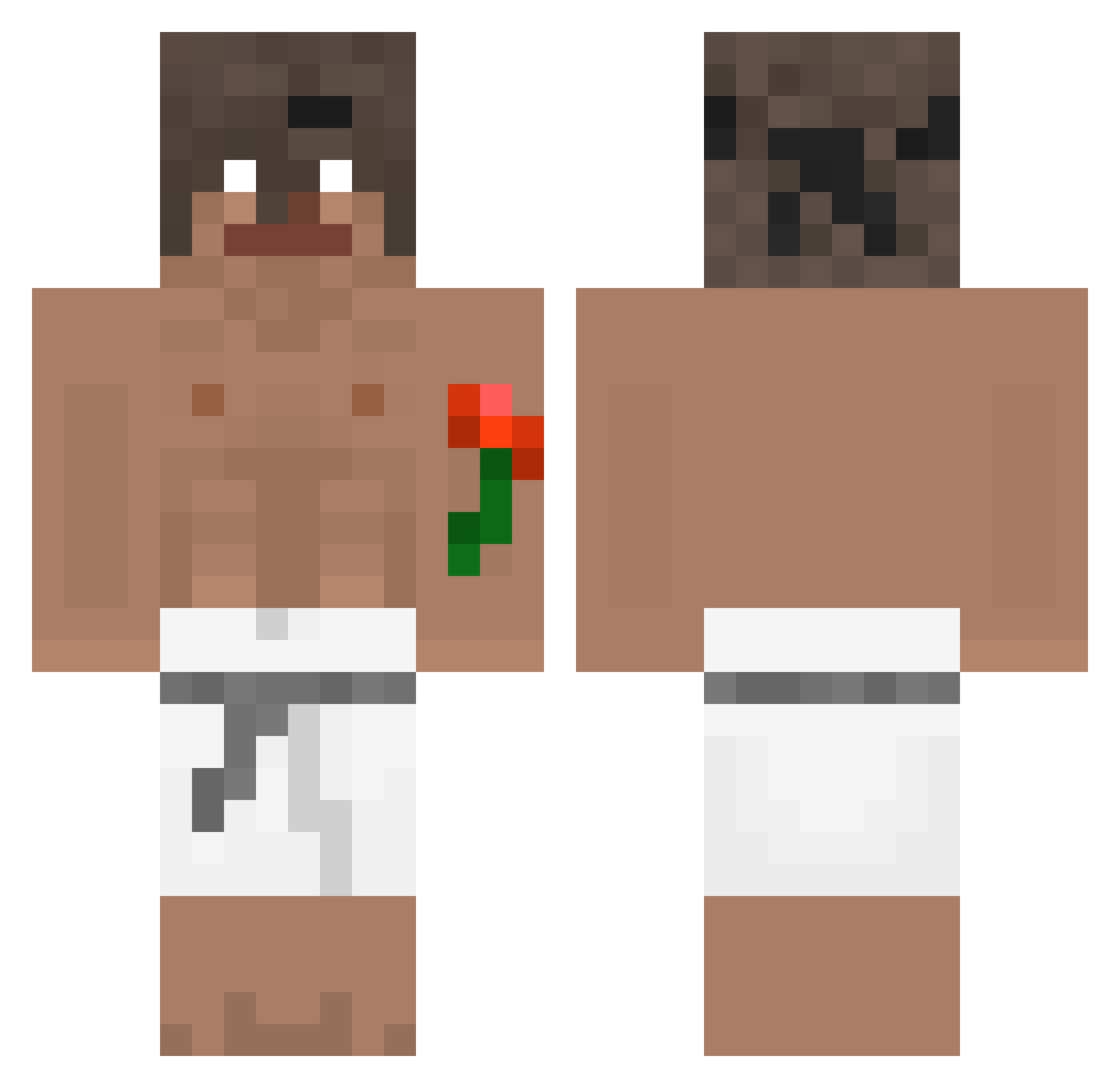 TheSauna Minecraft skin, front and back view