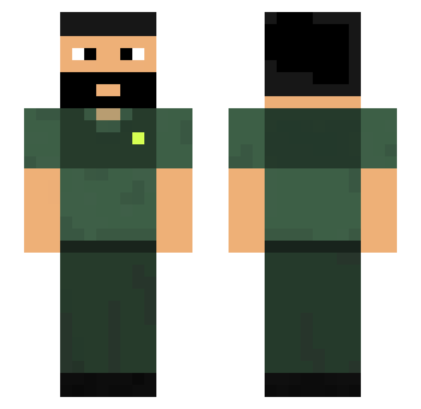 kamiro Minecraft skin, front and back view