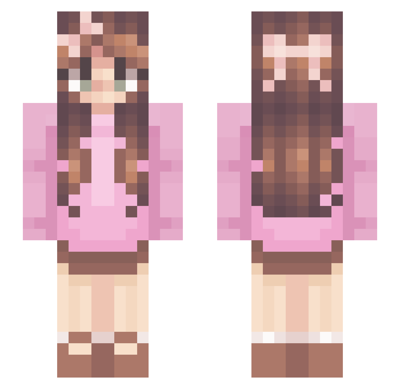 notlumii Minecraft skin, front and back view
