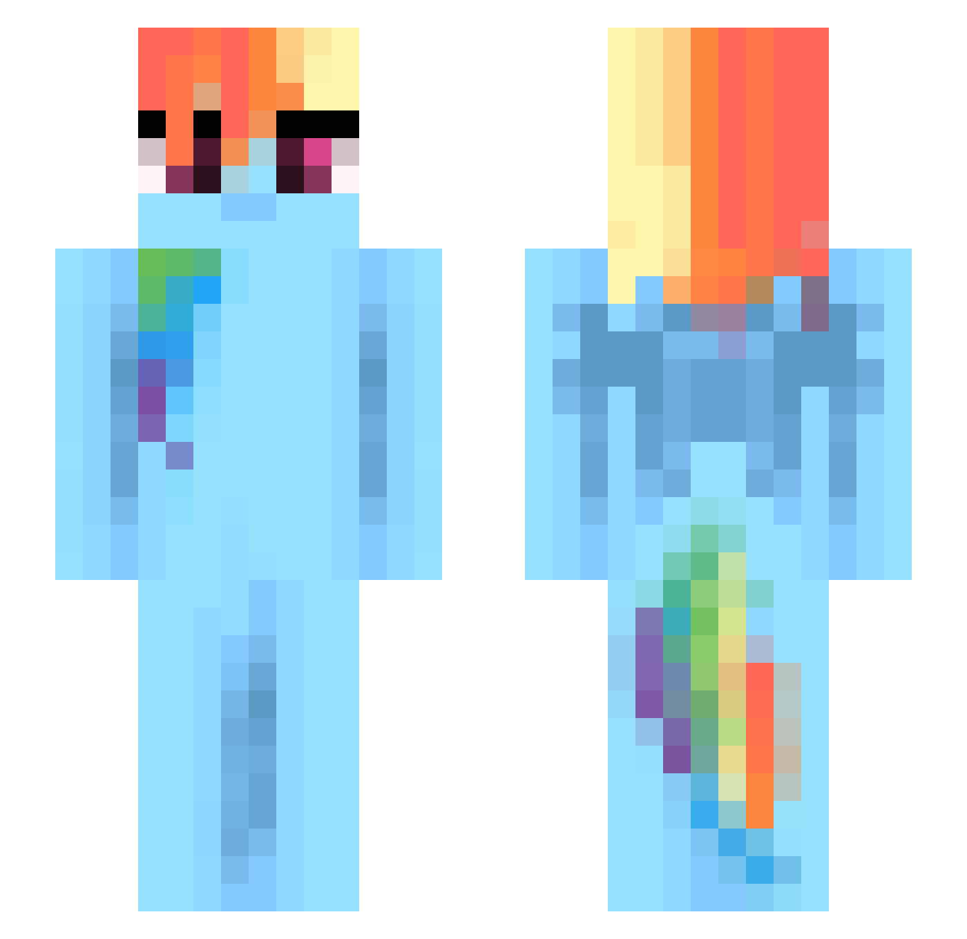 Arnelle Minecraft skin, front and back view