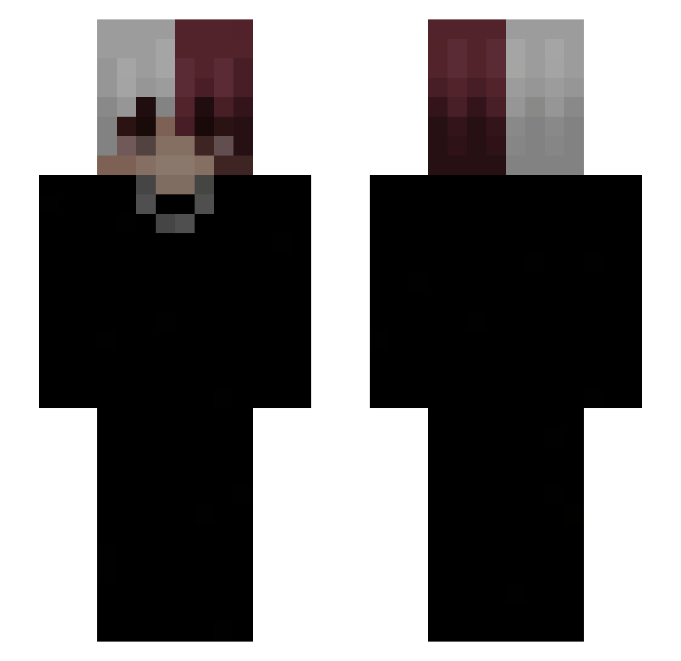 Serpened Minecraft skin, front and back view