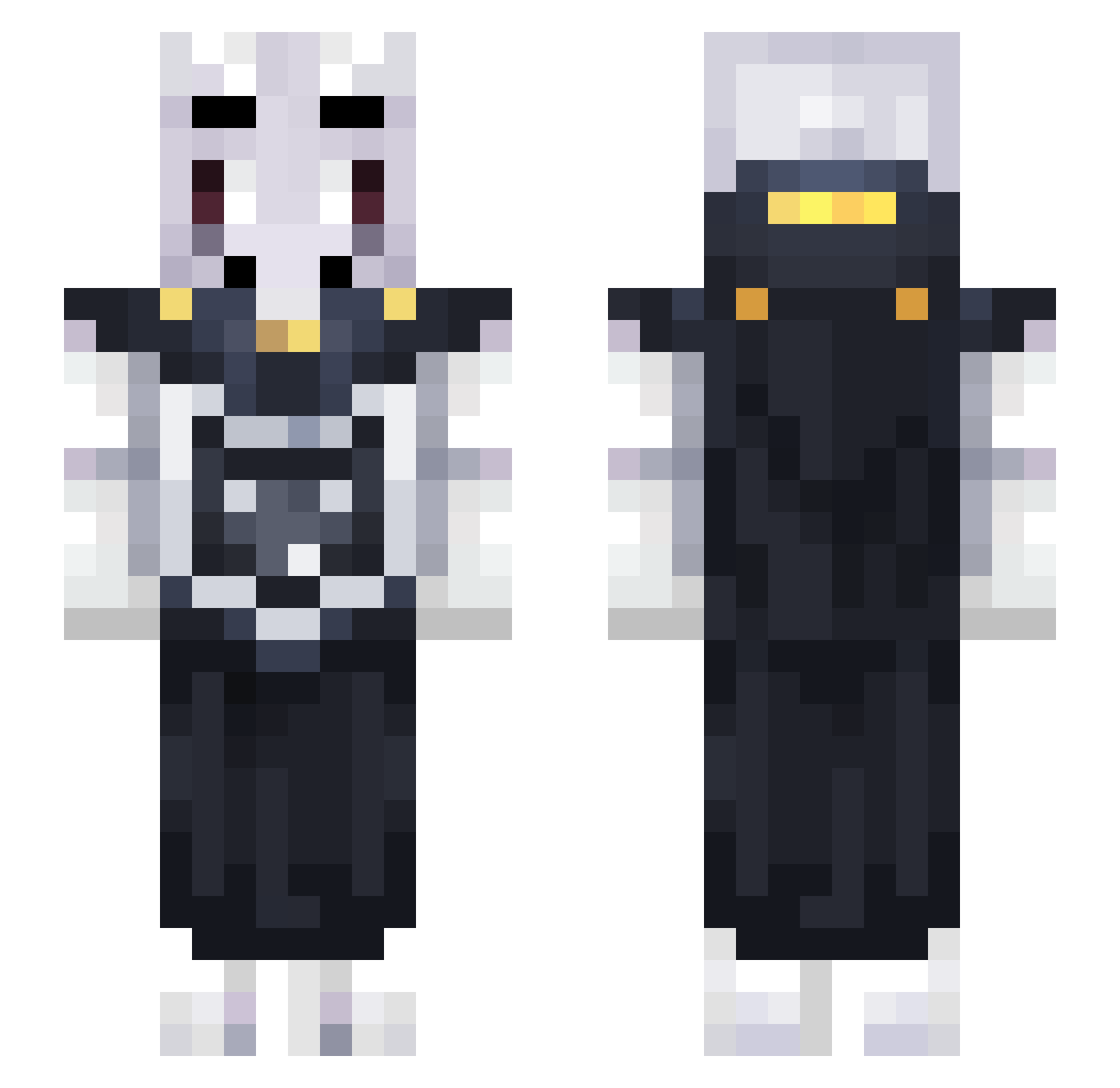 qwernwhacked Minecraft skin, front and back view