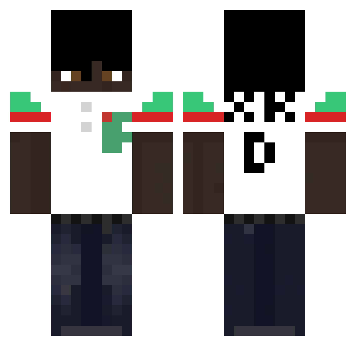 LuanXkd02 Minecraft skin, front and back view