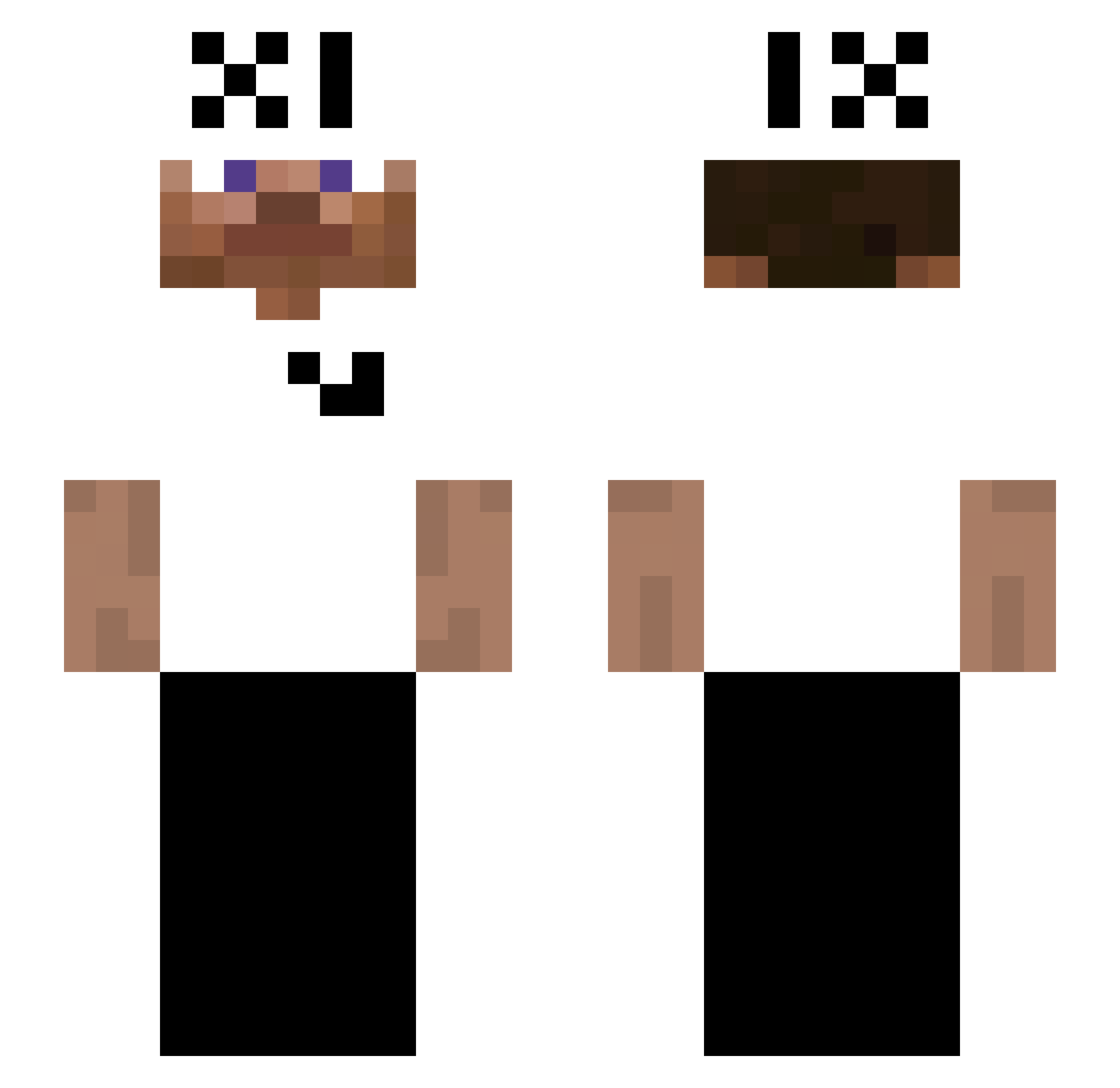ItzFish__ Minecraft skin, front and back view