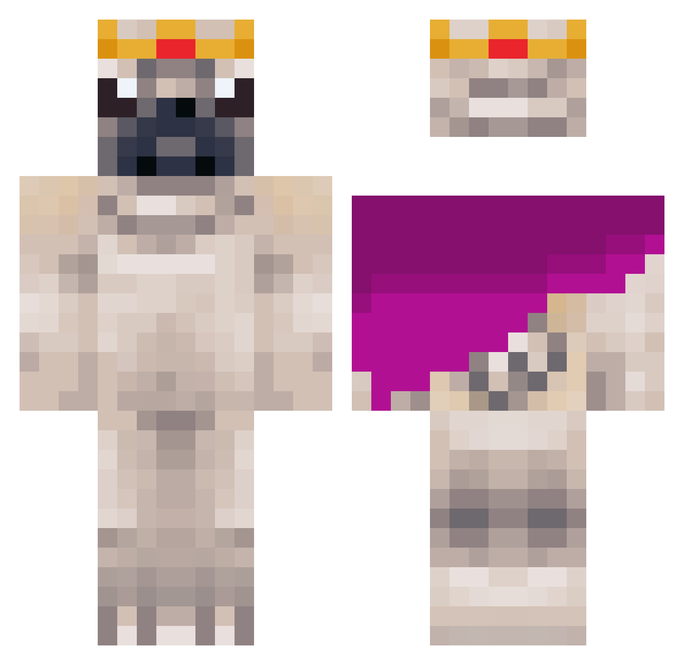 ThisIsAnEnderPea Minecraft skin, front and back view