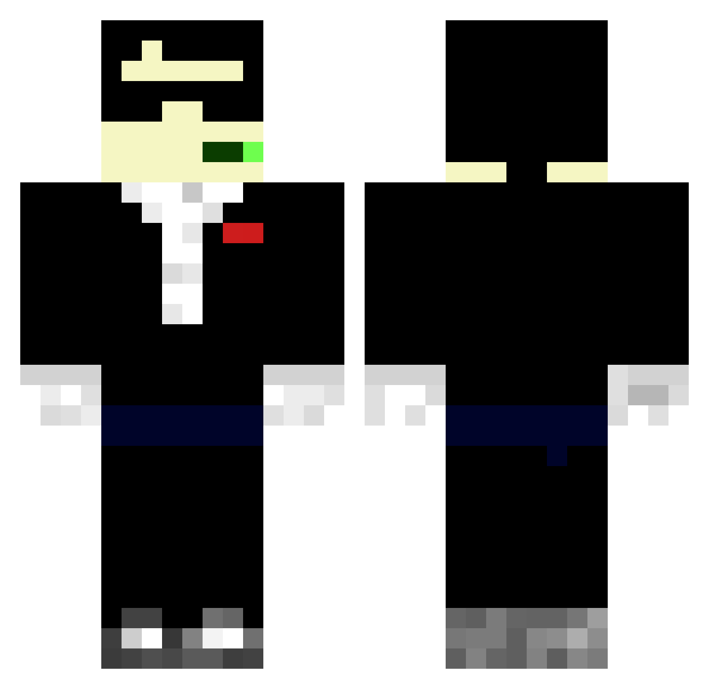 SevenSkiesiD Minecraft skin, front and back view