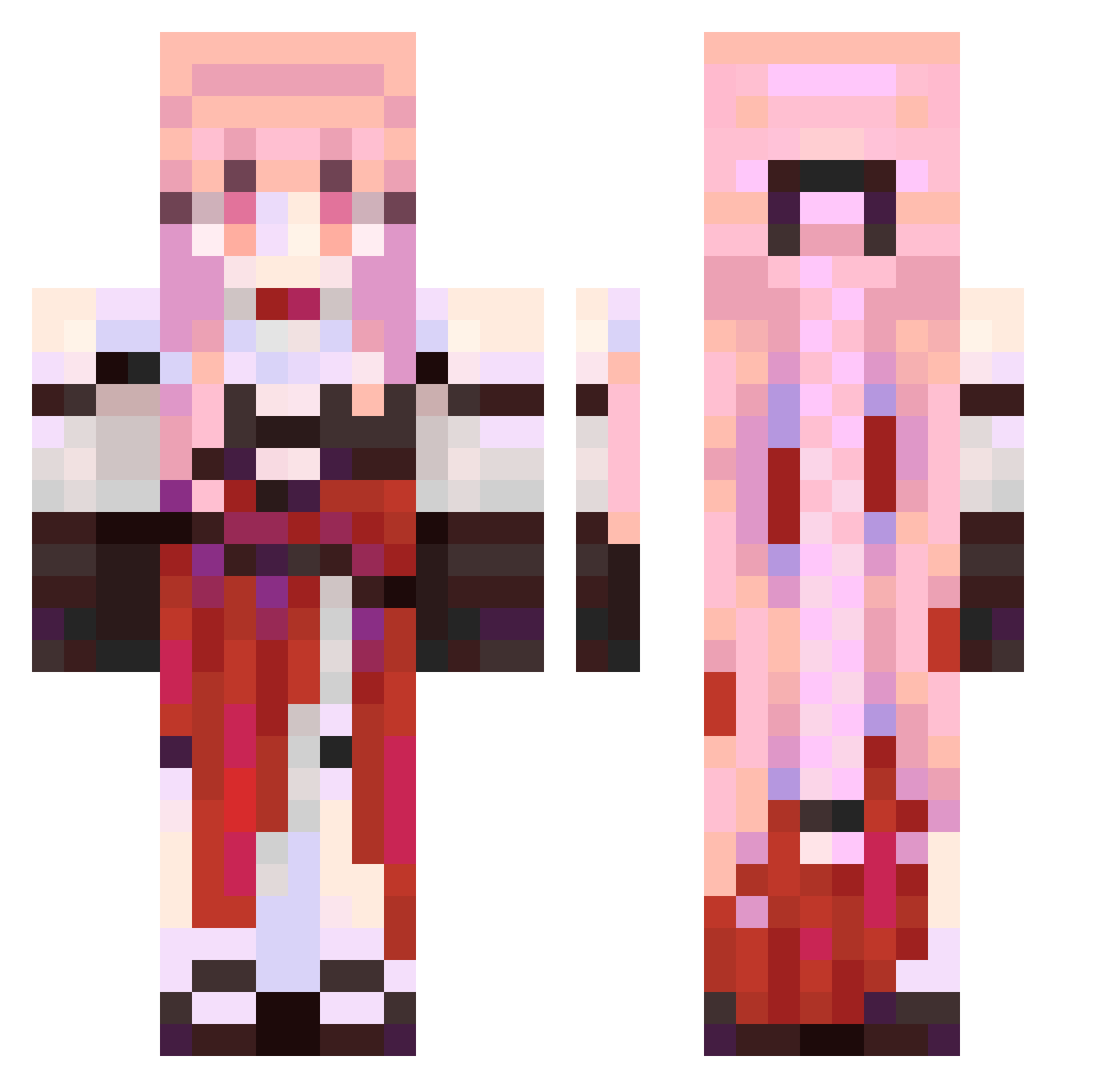 Abigail0071 Minecraft skin, front and back view