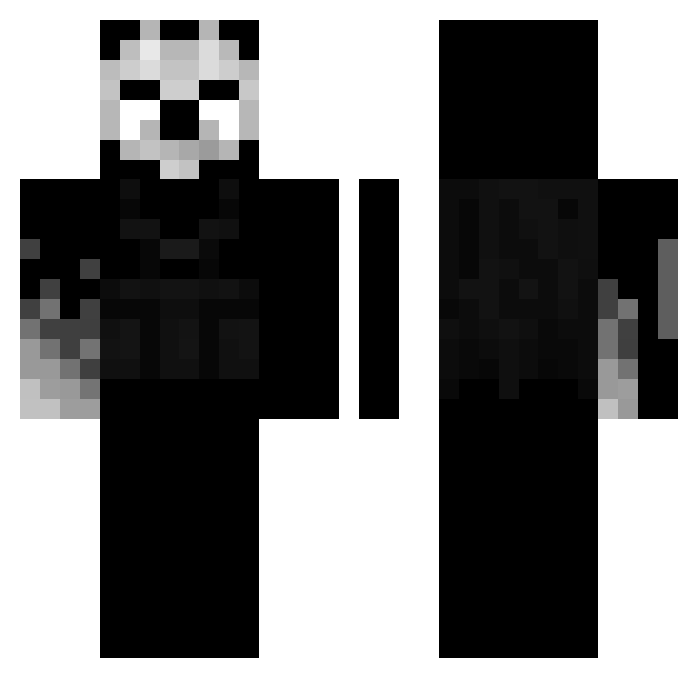 PMJumper Minecraft skin, front and back view