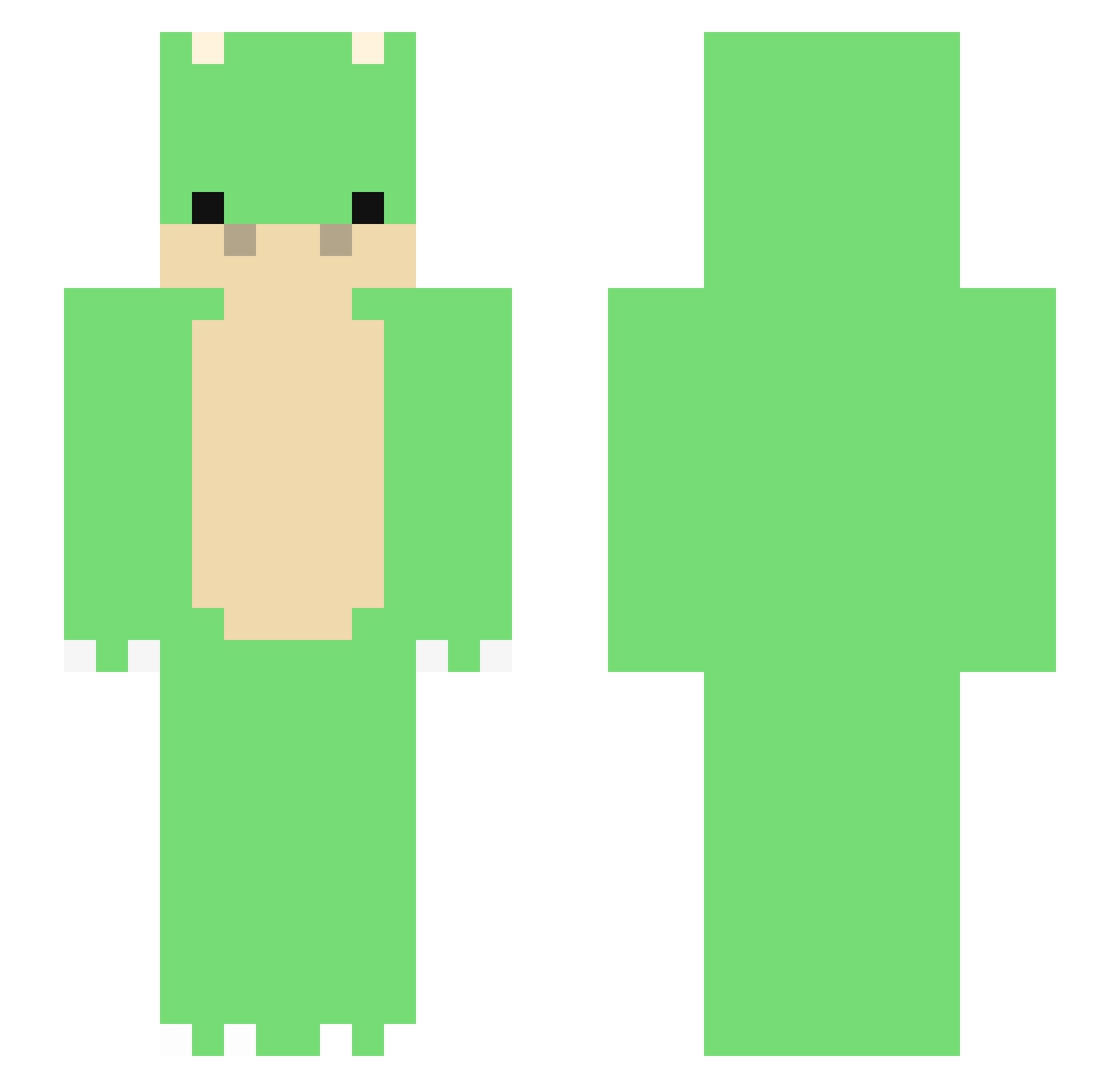 Sweeten Minecraft skin, front and back view