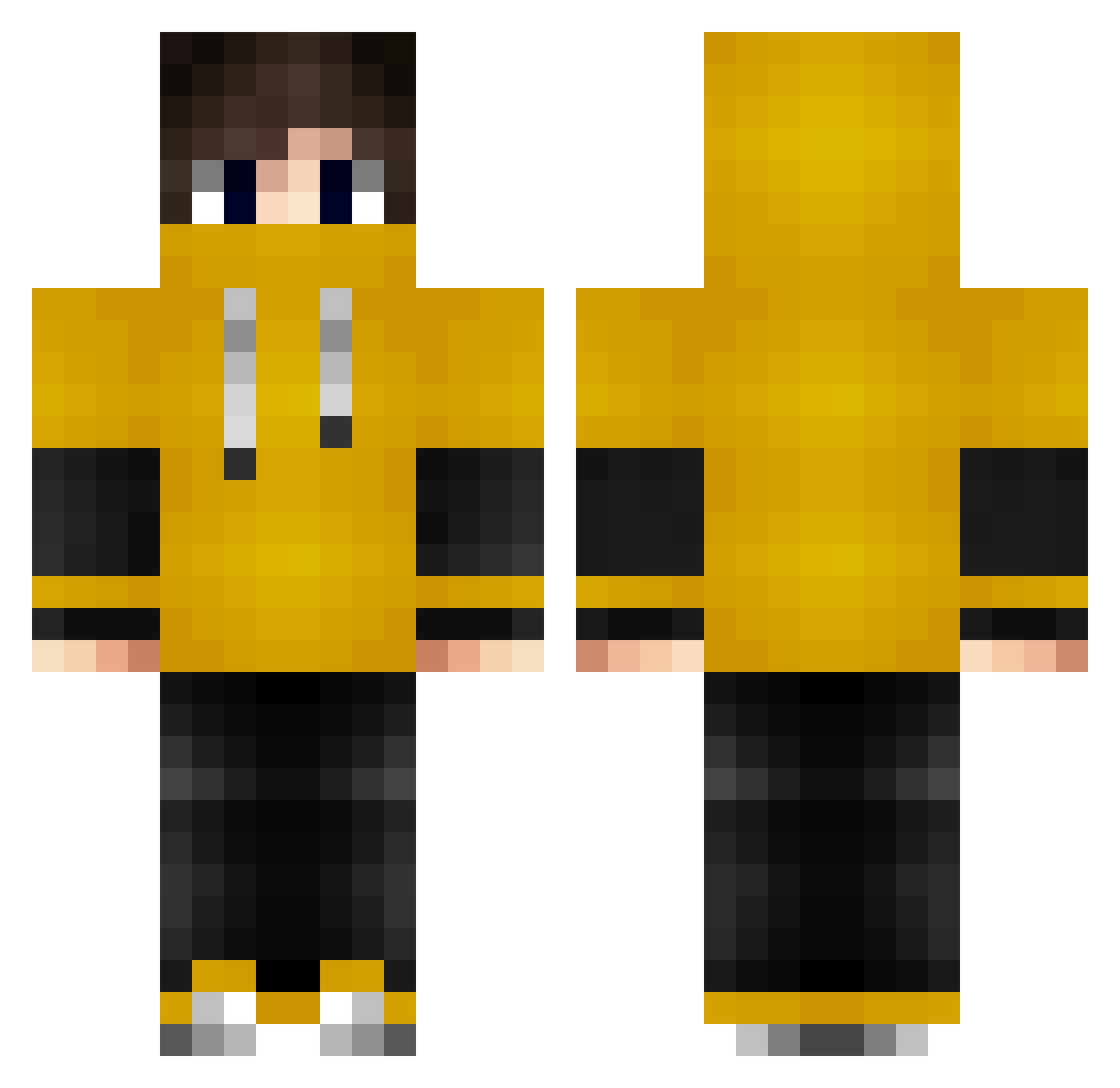 RichiBeast Minecraft skin, front and back view
