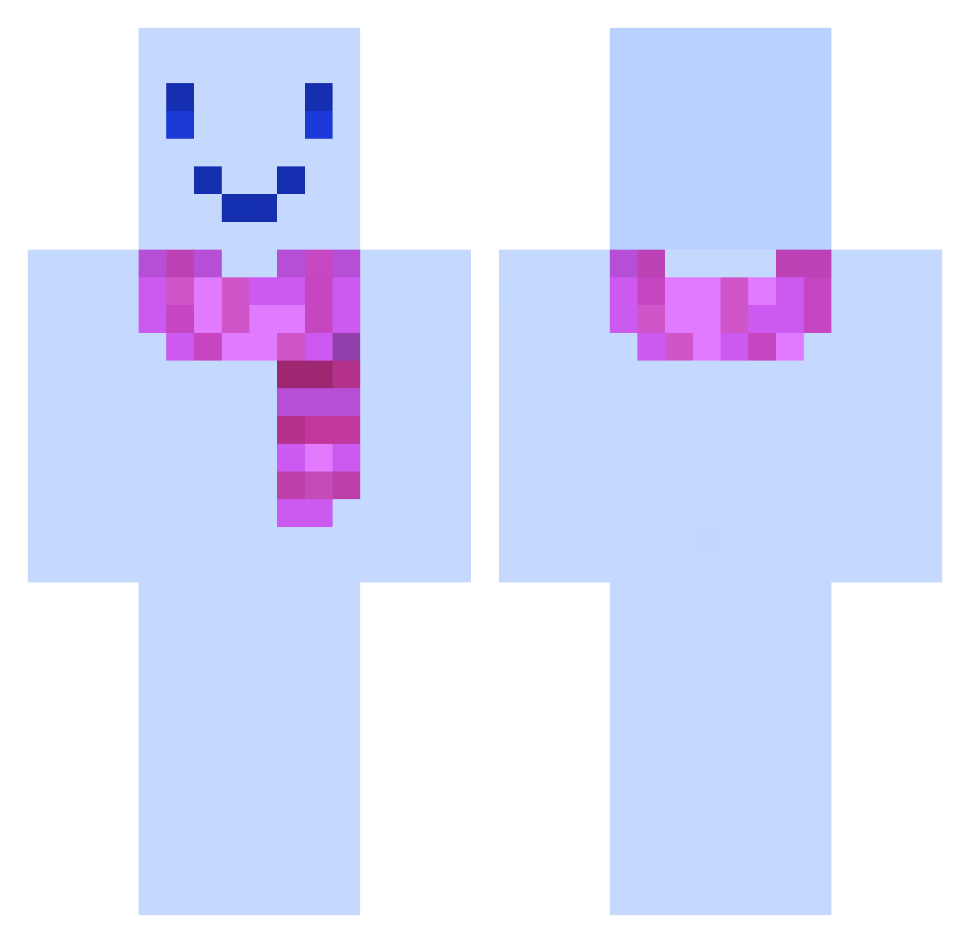 Spynum Minecraft skin, front and back view