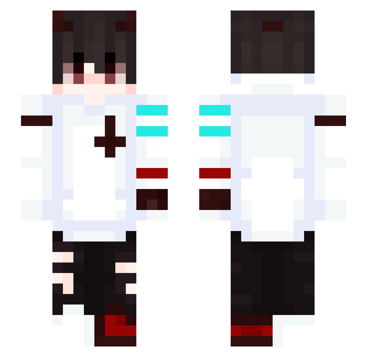 Dimawhale Minecraft skin, front and back view