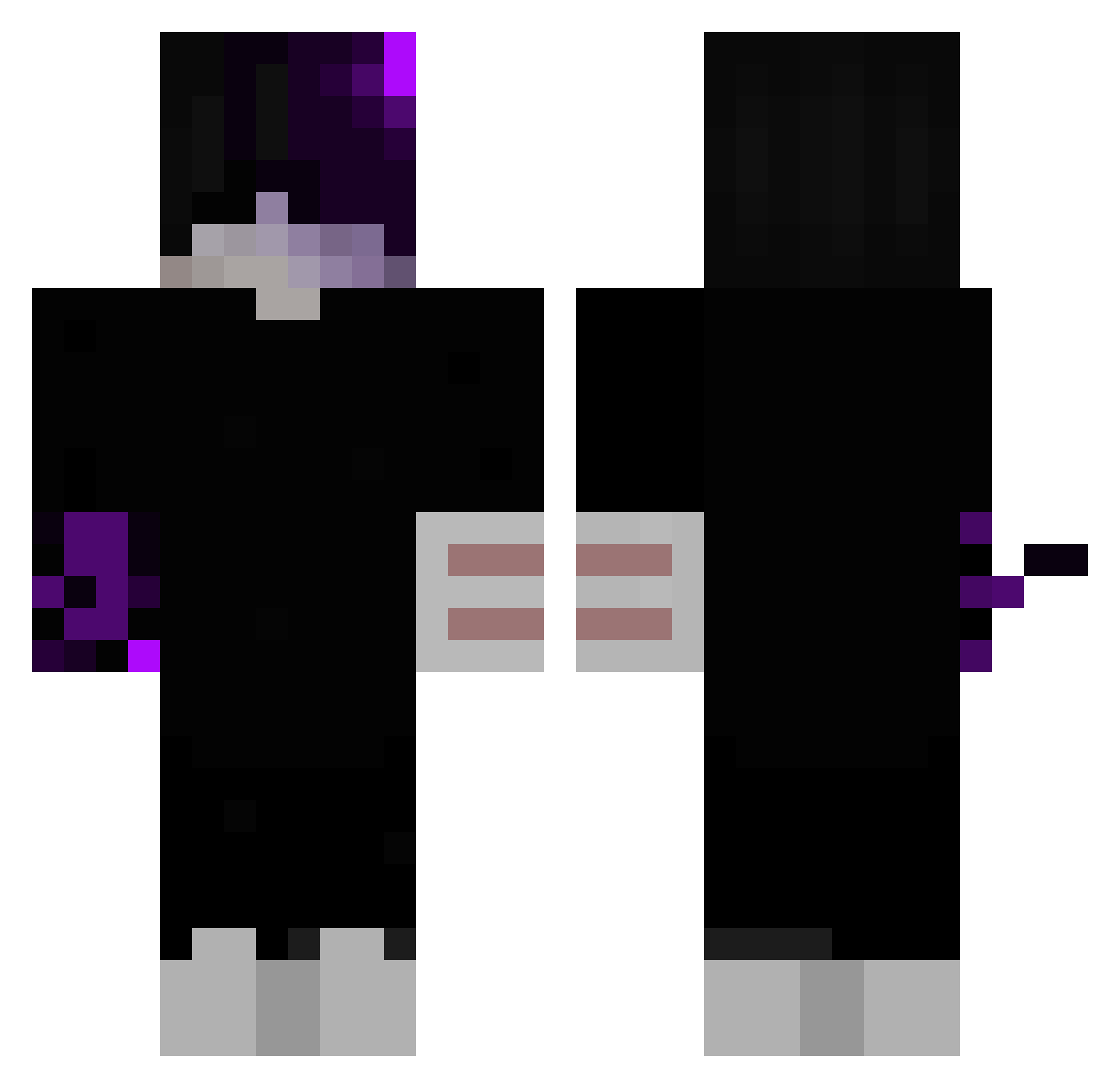Delago02 Minecraft skin, front and back view