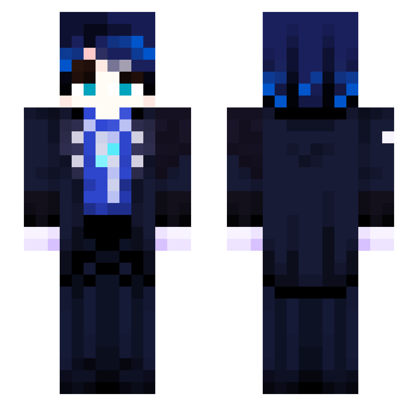 BOOKkubPOM Minecraft skin, front and back view