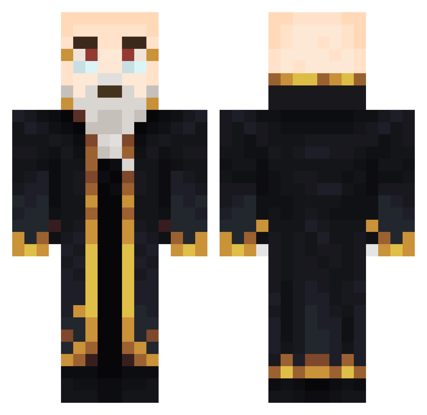 Riuraku Minecraft skin, front and back view