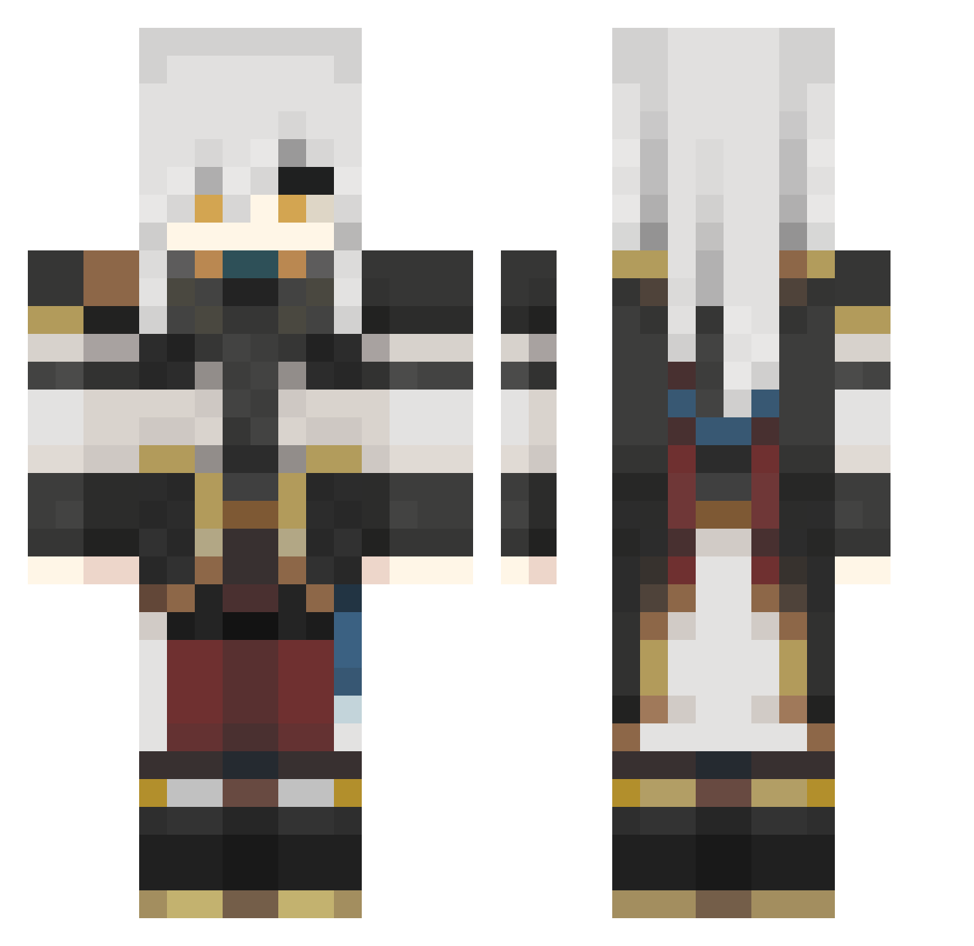 cauamonkey Minecraft skin, front and back view