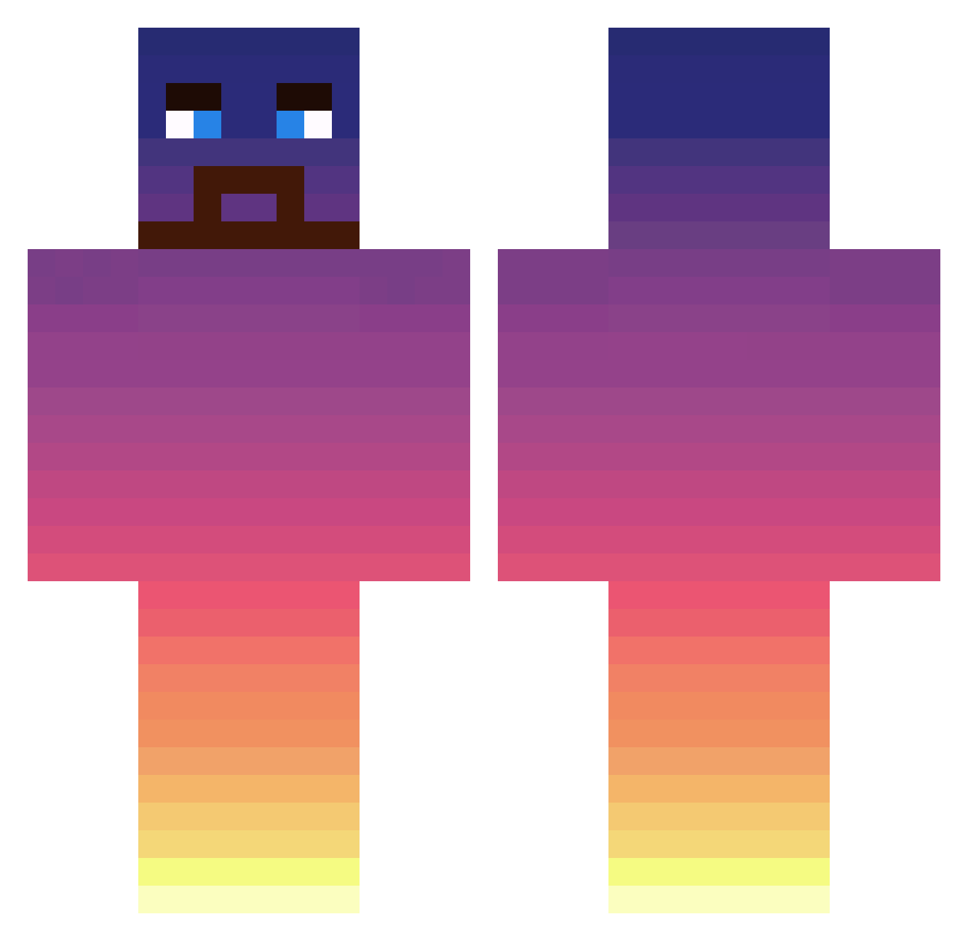 Sparcut Minecraft skin, front and back view