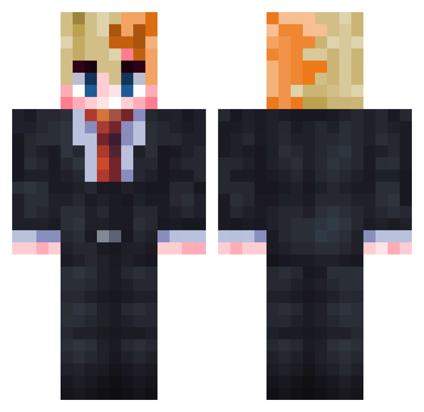 Luckyluke210 Minecraft skin, front and back view