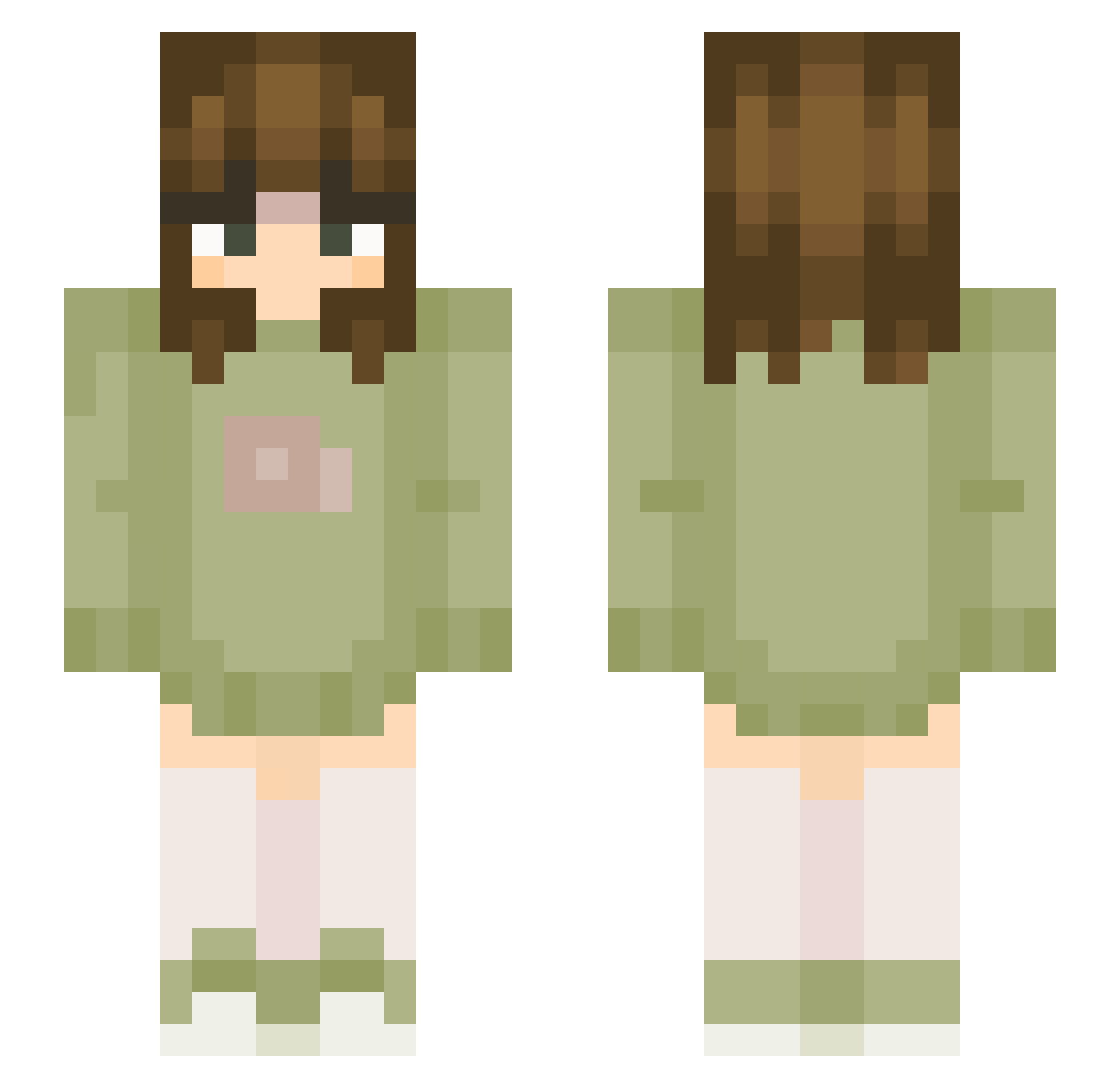 Snlexa Minecraft skin, front and back view