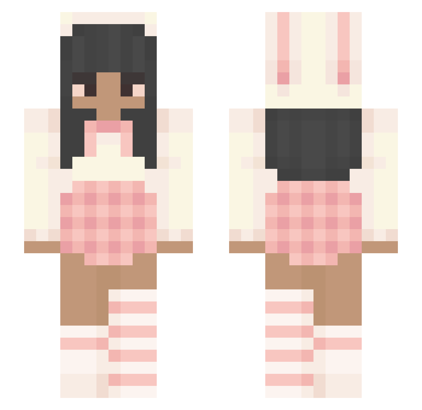 Jillie Minecraft skin, front and back view