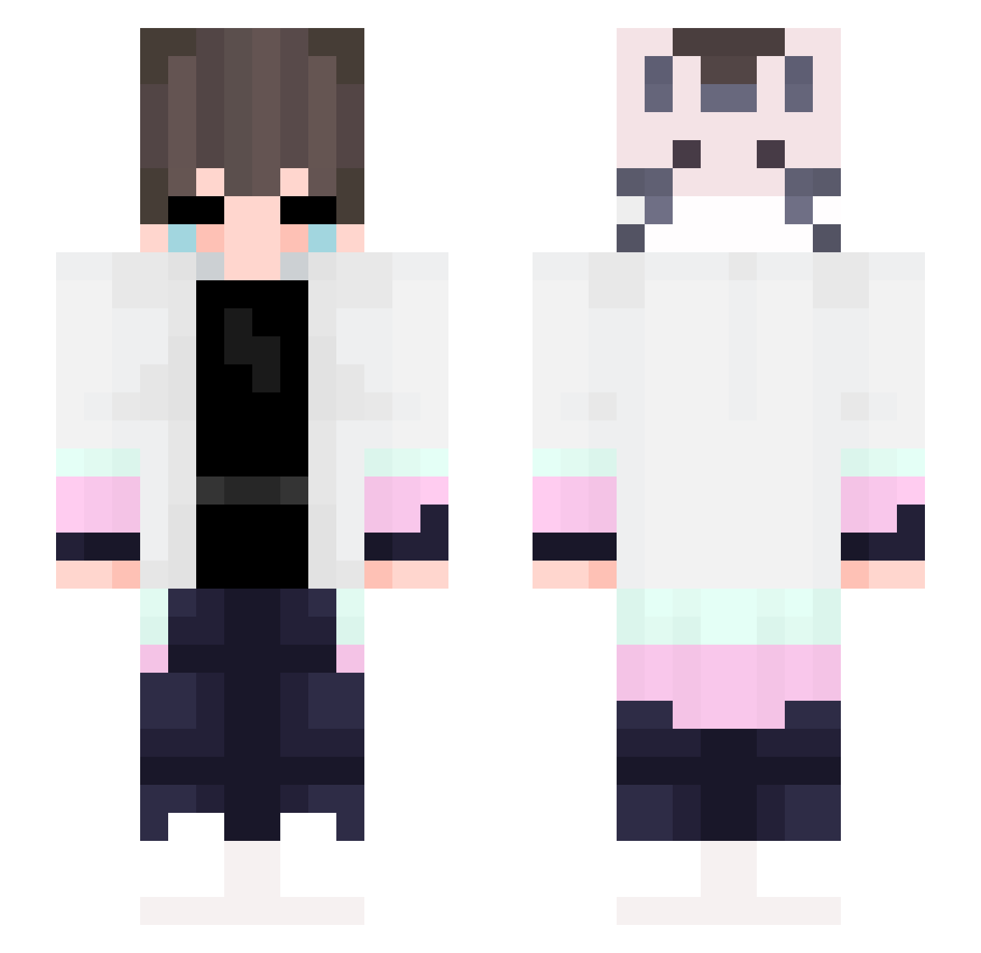 OreoOtter Minecraft skin, front and back view