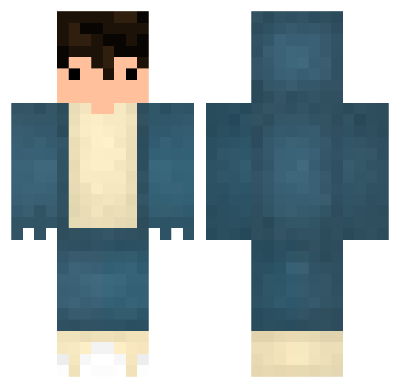 Komhths Minecraft skin, front and back view