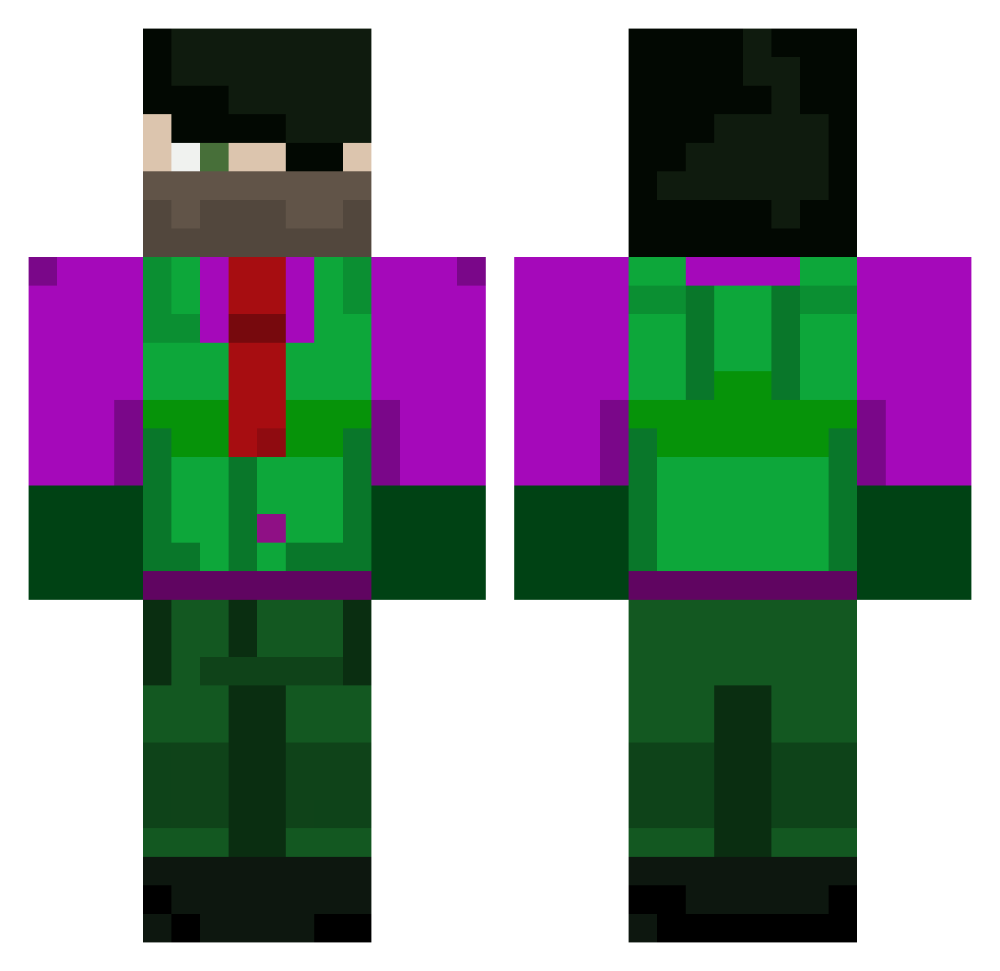 NullVector_exe Minecraft skin, front and back view