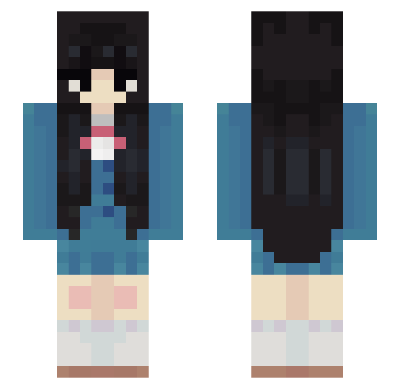 4zeryth Minecraft skin, front and back view