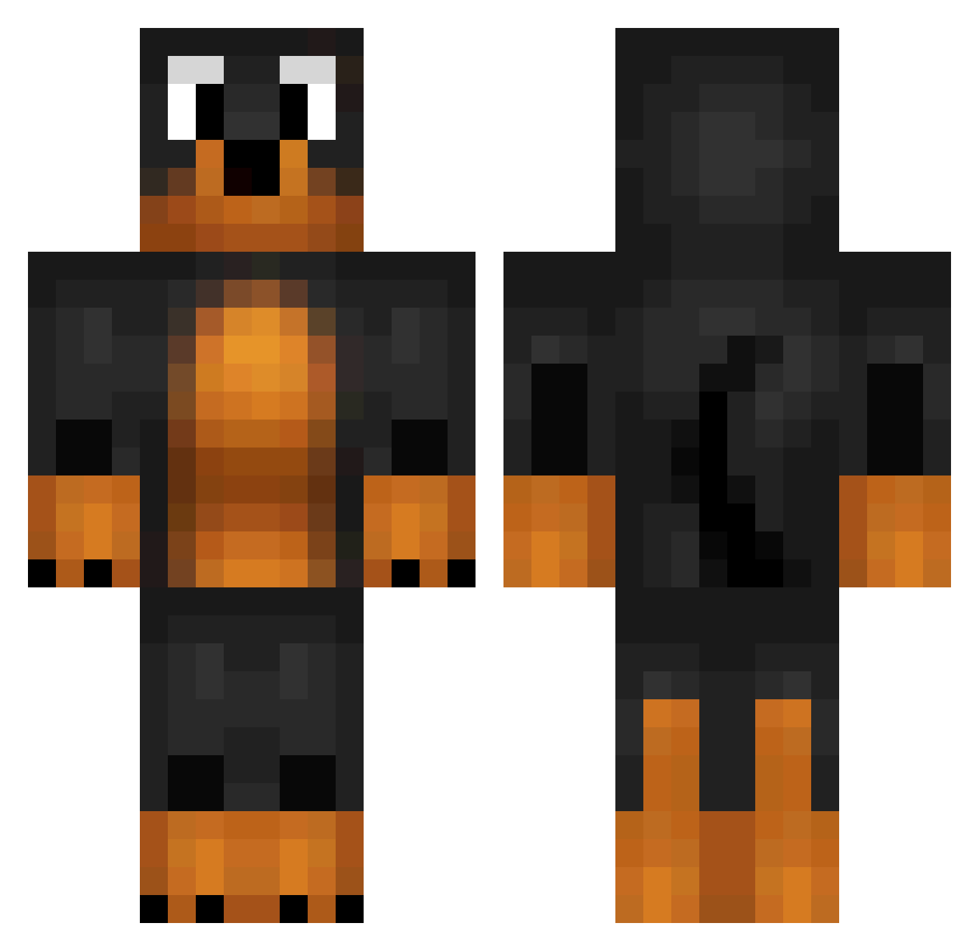 SorAckermann Minecraft skin, front and back view