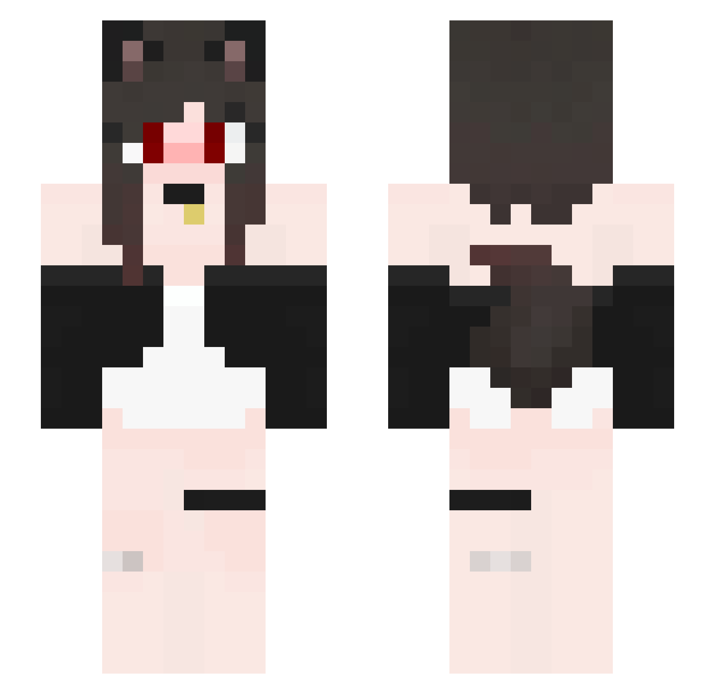 vorkemon Minecraft skin, front and back view