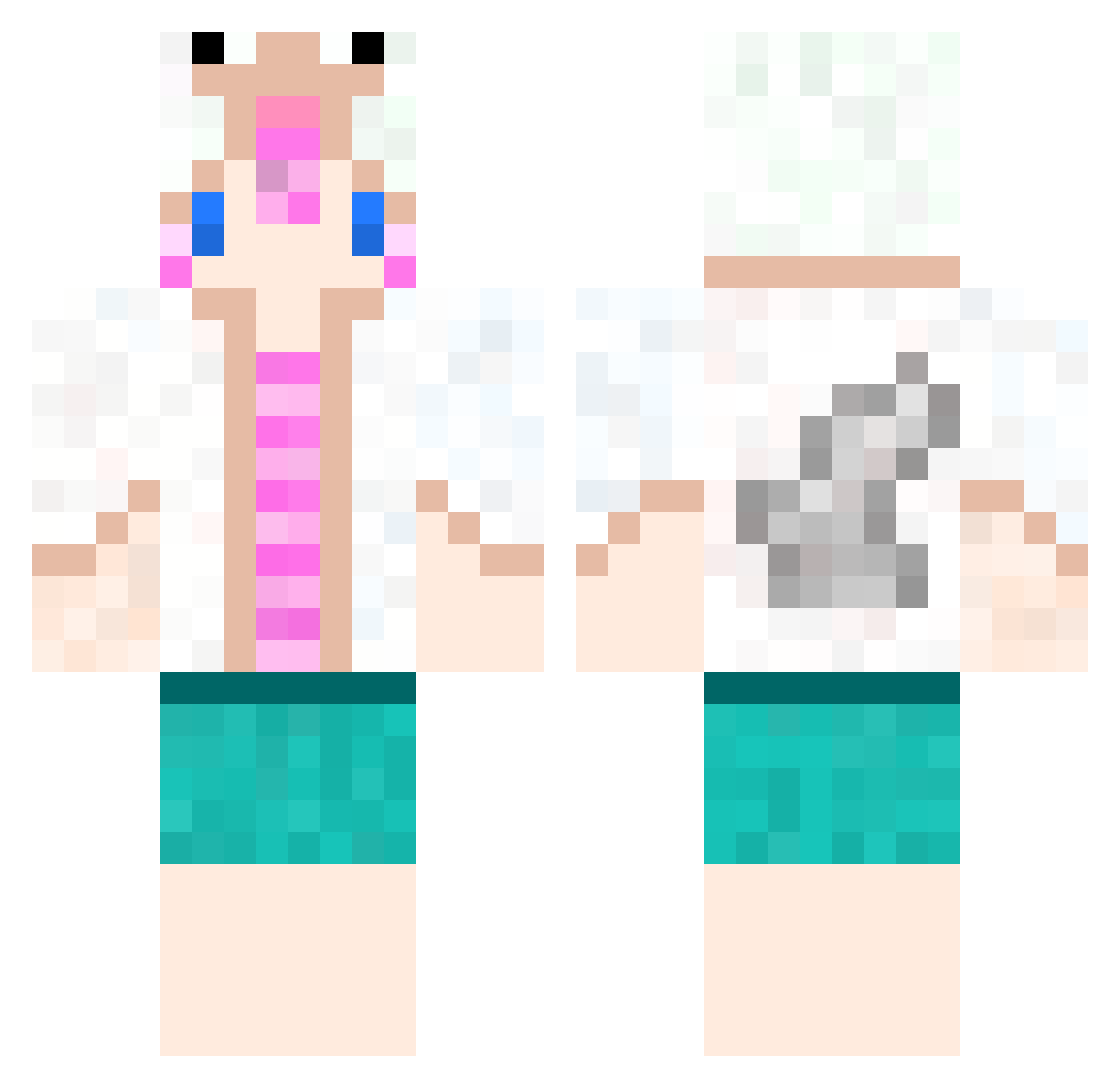 SheepCh4n Minecraft skin, front and back view