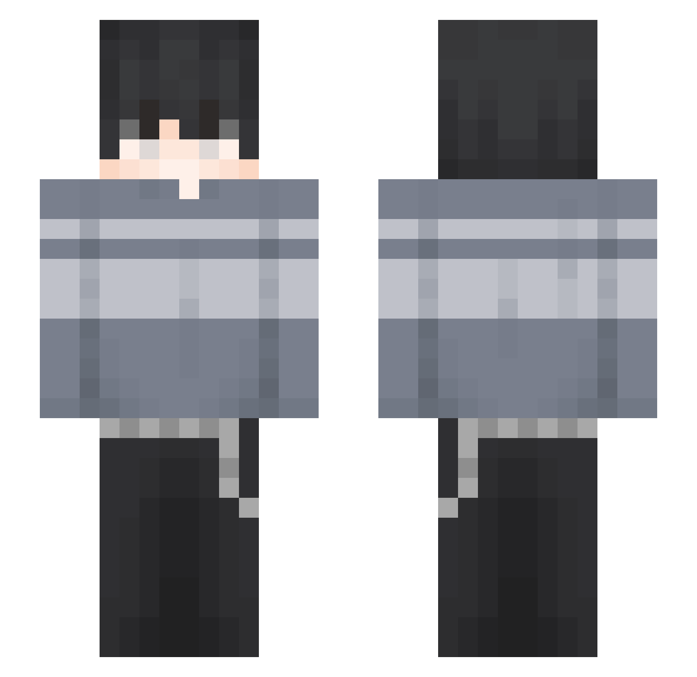 Wormy2014 Minecraft skin, front and back view