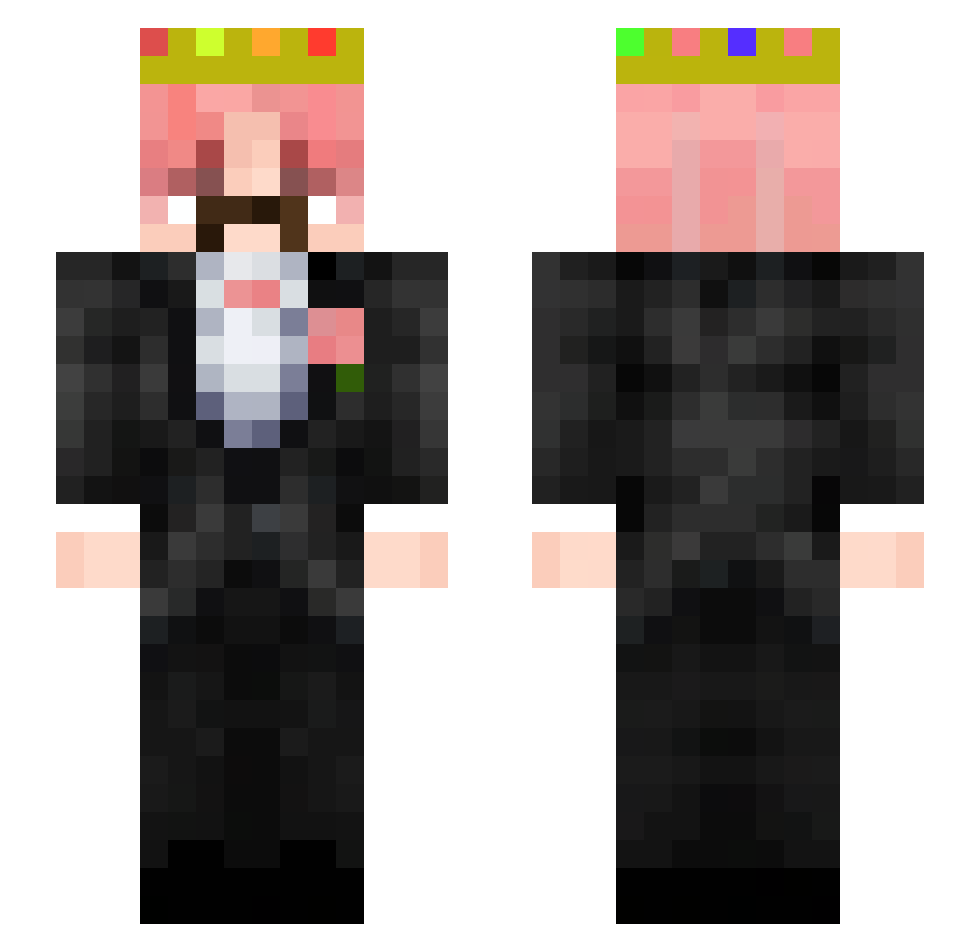 Weildo Minecraft skin, front and back view