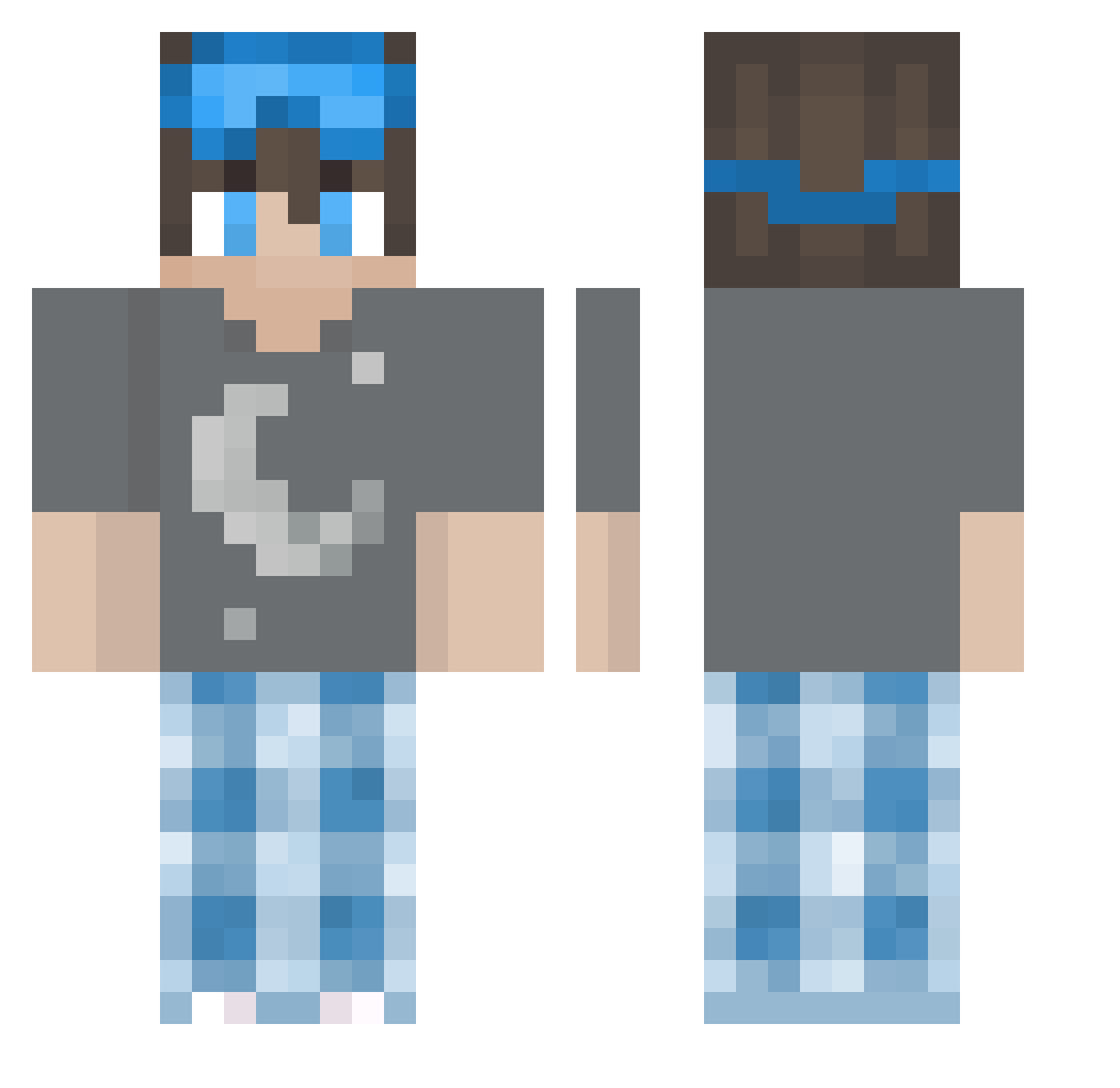 Zvspany37 Minecraft skin, front and back view