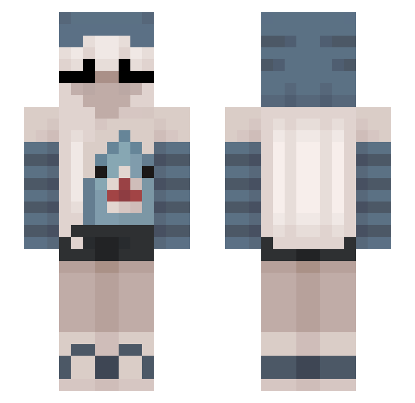 Jxvia_ Minecraft skin, front and back view